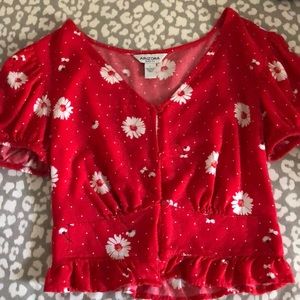 Red crop top
